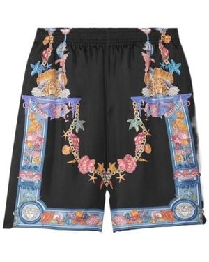 Versace Coral Theatre Printed Elastic-Waist Shorts - Multicolour