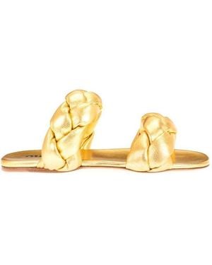 Miu Miu Logo Sandals - Metallic