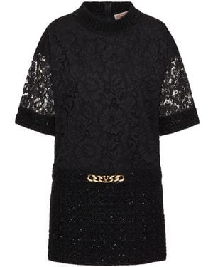 Valentino Vlogo Chain Short Dress - Black