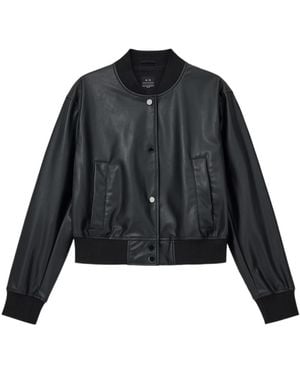 ARMANI EXCHANGE Zipper Bomber Jacket - Black
