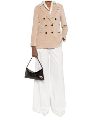 Circolo 1901 Double-Breasted Velvet Jacket - White