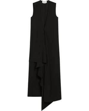 Sportmax Acline1234 Asymmetric V-Neck Dress - Black