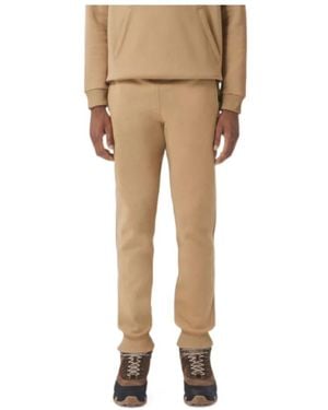 Burberry Check Panel Jogging Trousers - Natural