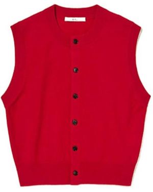 AURALEE High Twist Knit Vest - Red