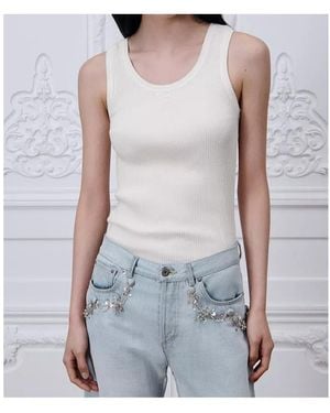 Dior Médaillon Embroidered Fitted Tank Top - White