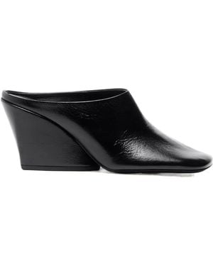 Proenza Schouler Slant Leather Mules - Black