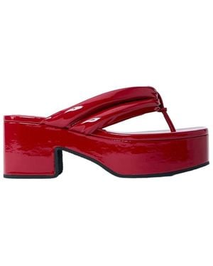 Dries Van Noten High Shine Heeled Sandals - Red