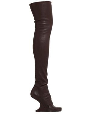 Rick Owens Cantilever Leather Thigh-High Boot - Brown