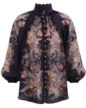 Zimmermann Rhiannon Billow Blouse - Blue