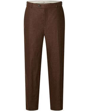SELECTED Baird Linen Pants - Brown