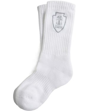 Brunello Cucinelli Embroidered Socks - White
