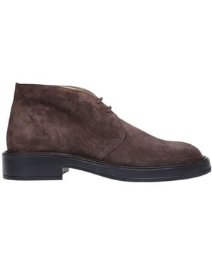 Tod's Desert Round Toe Lace-Up Boots - Grey