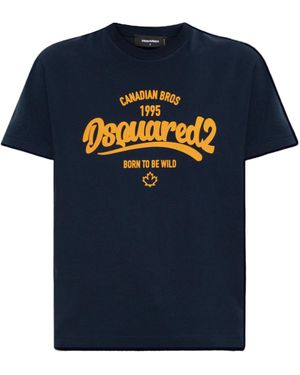 DSquared² Super Negative Dyed Born To Be Wild T-Shirt - Blue