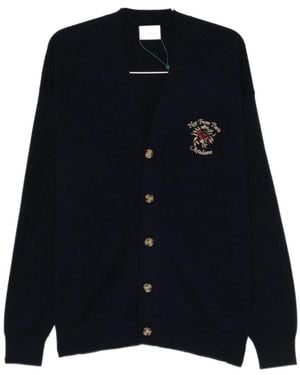 Drole de Monsieur Long Sleeve Knitted Cardigan - Black