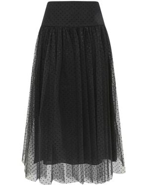 Zimmermann Polka-Dot Midi Skirt - Black