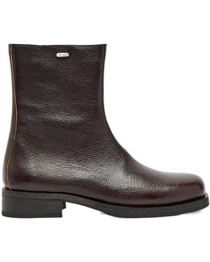 Our Legacy Camion Grained Leather Ankle Boots - Brown