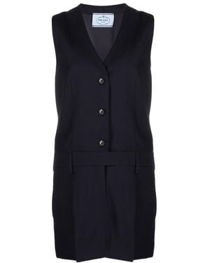 Prada V-Neck Dress - Blue