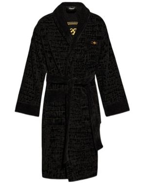 Versace Long-Sleeved Bathrobe - Black