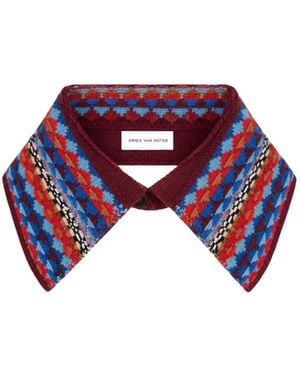 Dries Van Noten Jacquard Wool Collar - White
