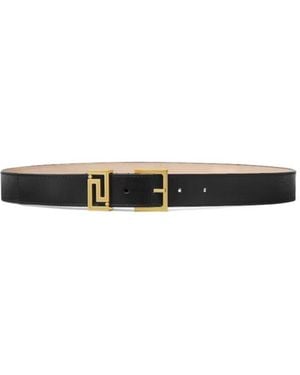 Versace Greca-Plaque Buckle Belt - White