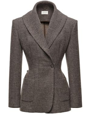 Magda Butrym Shawl-Collar Tailored Blazer - Grey