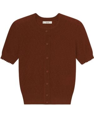 FRAME Short Sleeve Cardigan - Brown