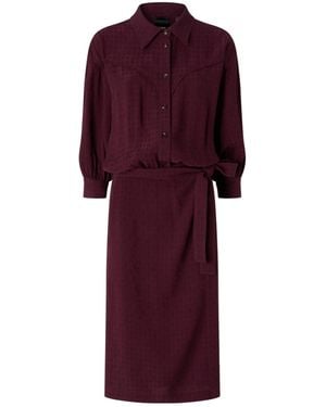Pinko Belted Shirt Dress - Purple