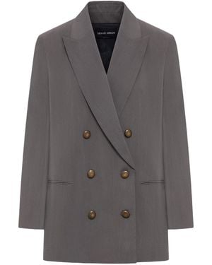 Giorgio Armani Double-Breasted Suit Jacket - Gray