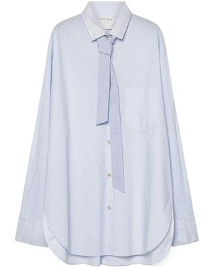 forte_forte Grosgrain-Tie Poplin Shirt - Blue