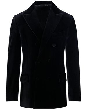 Golden Goose Double-Breasted Velvet Blazer - Black