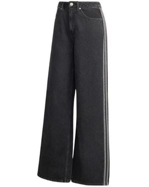 adidas Originals High-Rise Wide-Leg Jeans - Black