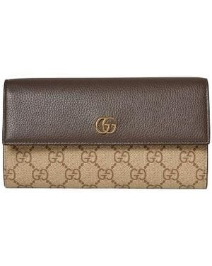 Gucci Bi-colour Gg Marmont Continental Wallet - Grey