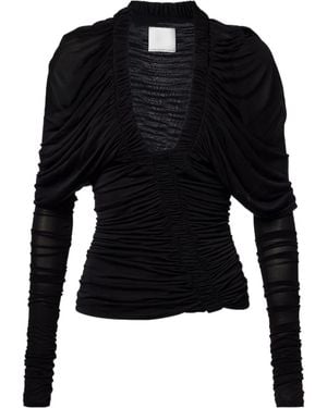 Christopher Esber Ruched Jersey Top - Black