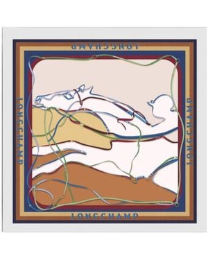 Longchamp A Toute Allure Silk Scarf 90 - White