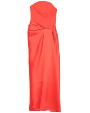 Solace London Strapless Dress - Red