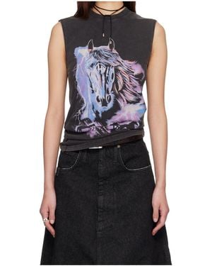 Lu'u Dan Year Of The Horse Series Sleeveless T-Shirts - Black