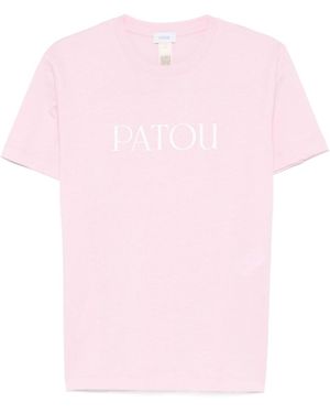 Patou Logo-Print Organic Cotton T-Shirt - Pink