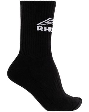 Rhude Footy Logo Socks - Black