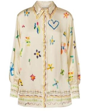ALÉMAIS Sidi Floral Silk Shirt - Metallic