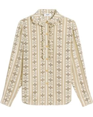 Celine Frill Blouse - Natural