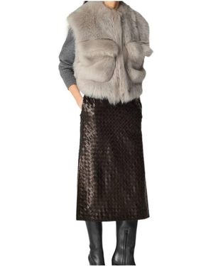 Bottega Veneta Toscana Shearling Cropped Gilet - Multicolor