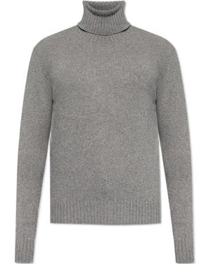 Ami Paris Ami Long Sleeved Turtleneck Knitted Jumper - Grey