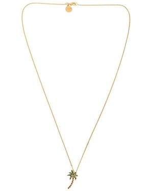 Palm Angels Palm Crystal-Embellished Necklace - Metallic