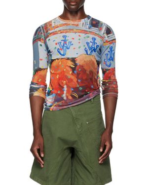 JW Anderson Printed Long Sleeve T-Shirt - Blue