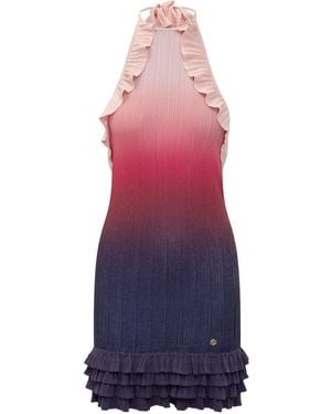 CASABLANCA Ruffled Gradient Mini Dress - Purple