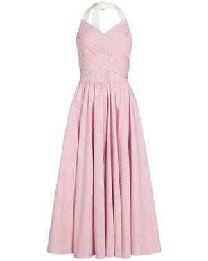 Patou Striped Halterneck Maxi Dress - Pink