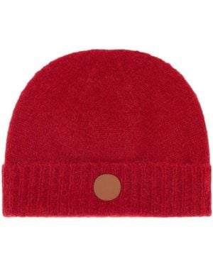 Vivienne Westwood Fluffy Logo Beanie Hat - Red