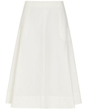 KHAITE Cotton-Poplin Midi Skirt - White