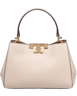 Tory Burch Eleanor Pebbled Mini Satchel Bag - Natural