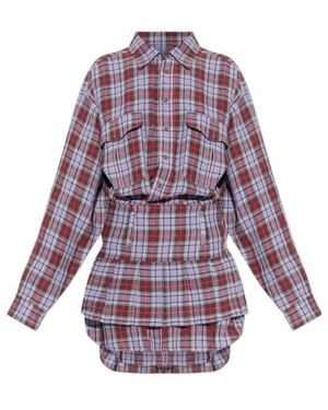 Vivienne Westwood Marta Check Mini Shirt Dress - Purple